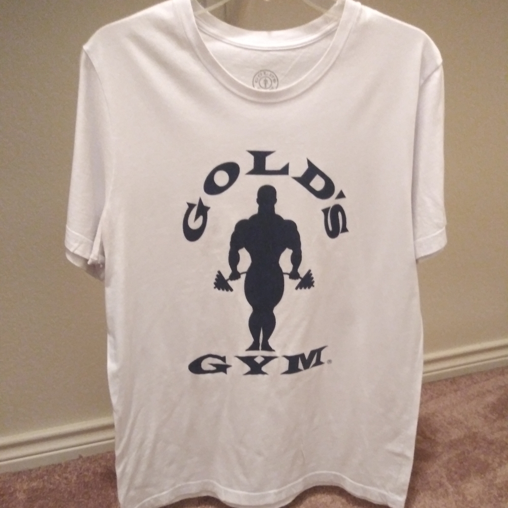 GOLD'S GYM T-SHIRT (White and Navy)